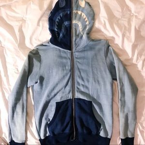 BAPE x Indigo Full Zip Shark Hoodie
